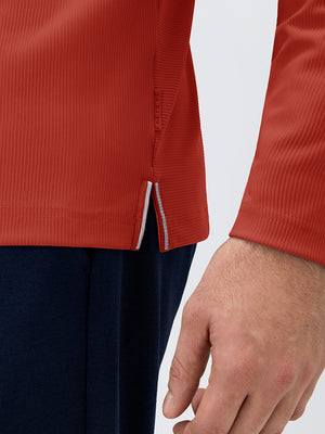 Ribbed Texture Nylon Quarter Zip Pullover