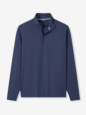 Ribbed Texture Nylon Quarter Zip Pullover