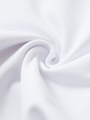 Fabric close-up showing the fleece stretch material of white fleece stretch water resistant boys joggers.