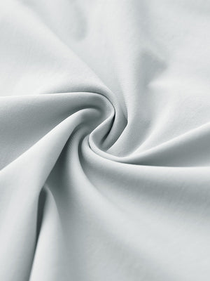 Close-up of quick dry casual shorts with 4 pockets fabric, breathable glacier grey texture with smooth finish